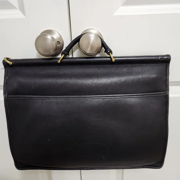 Coach Vintage Black Kensington  Leather Briefcase Messenger Bag 5279 - Picture 3 of 8